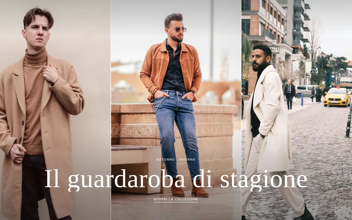 Bozza di sito per una boutique di abbigliamento uomo a Roma